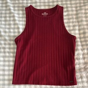 Hollister Plum Red Ribbed Tank Top